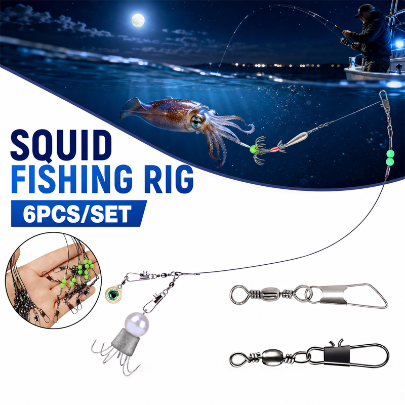6pcs Squid Fishing Rig Octopus - đánh giá và giá Leader Line